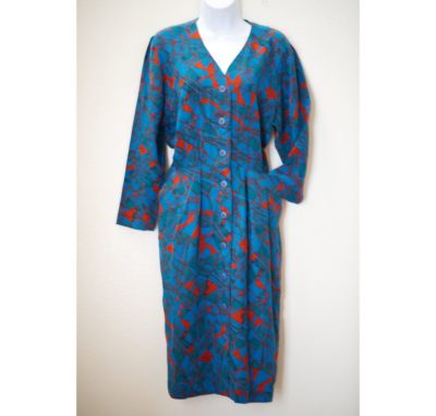 Vintage 80s Silk Dress