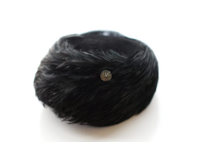 Vintage 1950s Black Feathered Hat