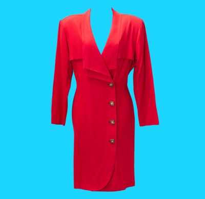 Vintage 1980s Red Suit Dress