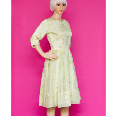 Vintage 50s/60s Pastel Chartreuse Dress
