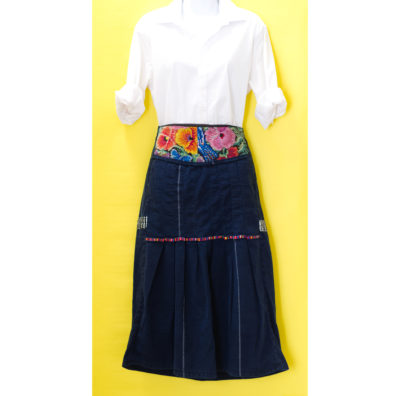 Unique Vintage Skirt with Tapestry Waist Pocket