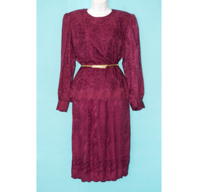 Vintage 1980s Silk Skirt and Blouse Set