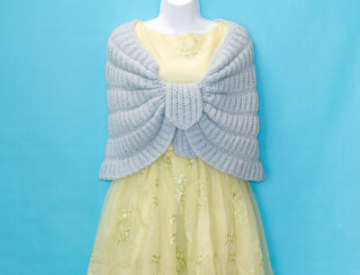 Vintage Powder Blue Sweater Wrap Shawl