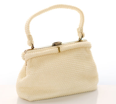 Vintage 1950s Lumured Bead Handbag