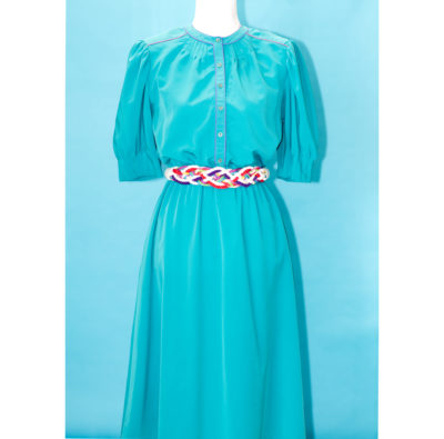 Vintage 1980s Teal Midi Dress