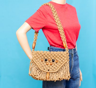 Vintage 1970s Macrame Shoulder Bag