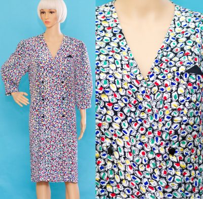 Vintage 1980s Colorful Dropwaist Dress