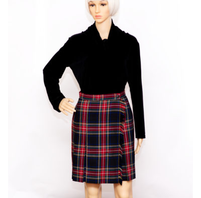 Vintage 1990s Wool Plaid Wrap Skirt