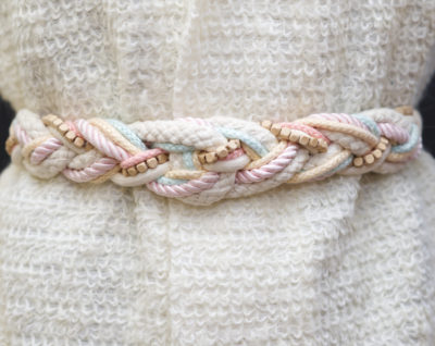 Vintage 1980s Pastel Braided Belt