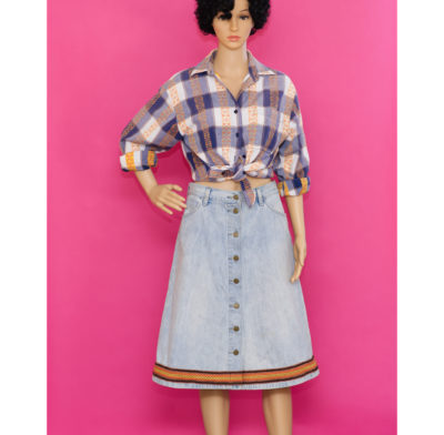 Vintage Levi's Stonewashed Skirt w/ 1960s Trim