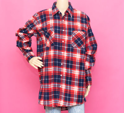 Vintage 1970s Red & Blue Flannel Shirt