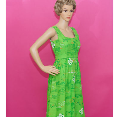 Vintage 1960s Green Maxi Dress