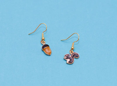 Squirrel and Acorn Dangle Earrings
