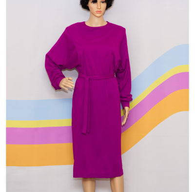 Vintage 1980s Purple Bat-winged Dress