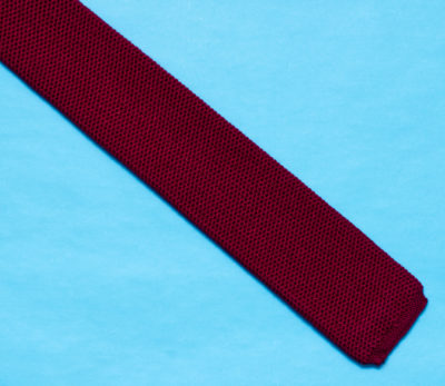 Vintage 1980s Maroon Knit Flat Necktie