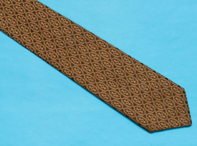 Vintage 1950s Brown Wallpaper Pattern Necktie