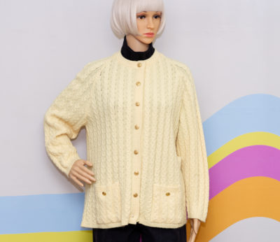 Vintage 1960s Light Yellow Cardigan Sweater