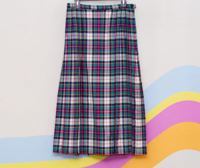 Vintage 1980s Pendleton Wool Pleated Midi Skirt