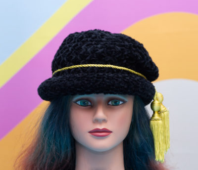 Vintage Black Hat with Tassels