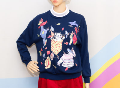 Vintage 1970s Kitten and Birdies Sweatshirt