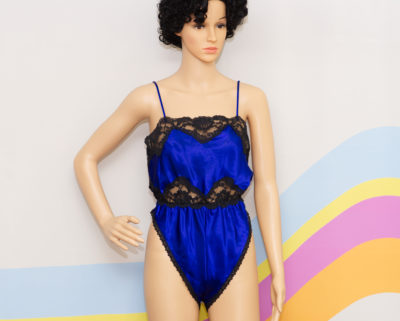 Vintage 1980s Royal Blue Teddy Bodysuit