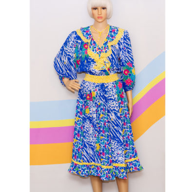 Vintage 1980s Colorful Assorti Dress