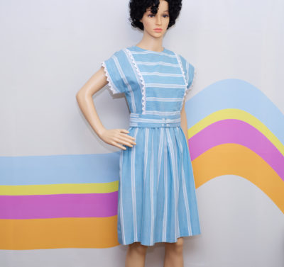 Vintage 1980s Blue Cottage Dress