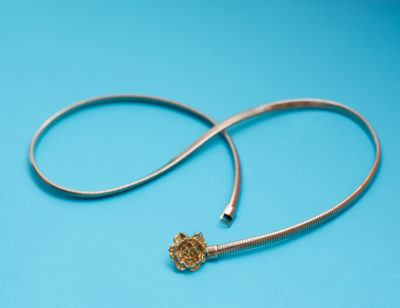 Vintage 1970s Snake Chain Belt with Rose