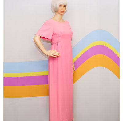Vintage 1960s Pink Maxi Dress by Emma Domb