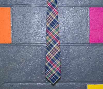 Vintage 1980s Cotton Plaid Necktie by Rooster