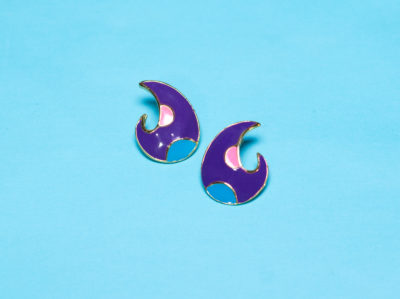Vintage 1980s Purple Earrings