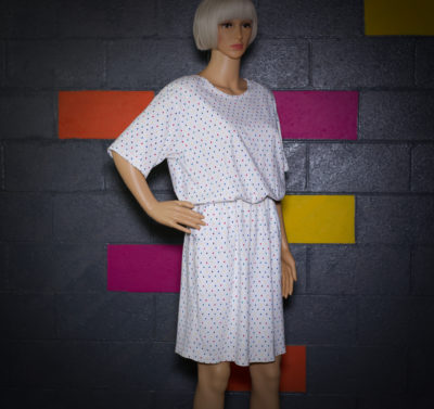 Vintage 1980s Colorful Polka Dotted Dress
