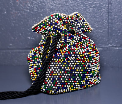 Vintage 1960s Colorful Bead Handbag