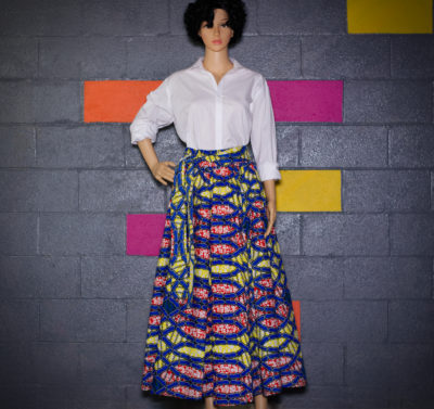 Vintage Deadstock Ankara Broadcloth Maxi Skirt