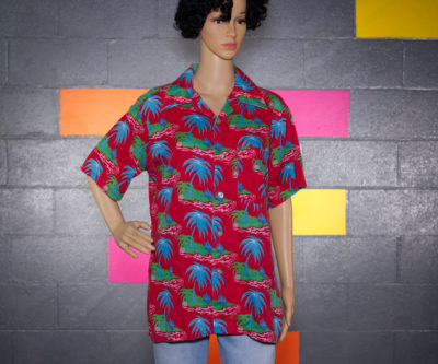 Vintage 1960s Red Aloha Shirt