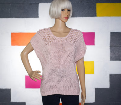 Vintage 1980s Pink Short Sleeved Sweater