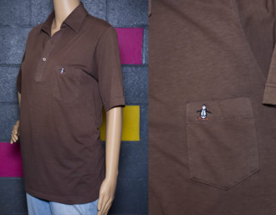 Vintage 1980s Brown Munsingwear Penguin Polo Shirt