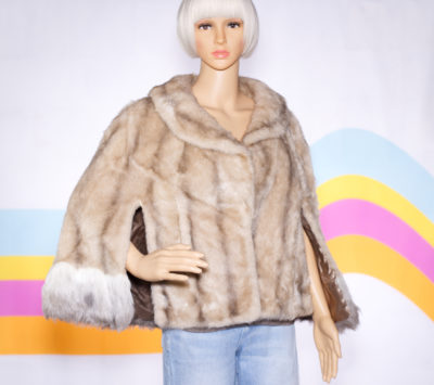 Vintage 1960s Faux Fur Cape