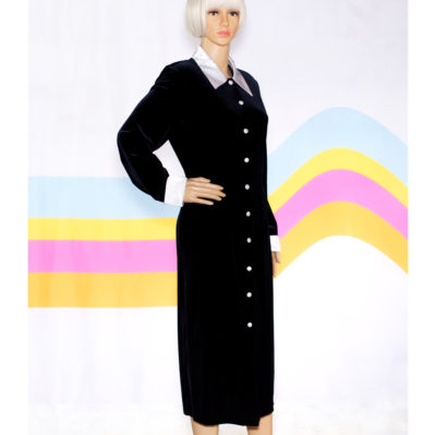 Vintage 1990s Black Velvet Dress
