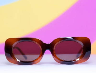 Retro Mod Two-Tone Brown Sunglasses