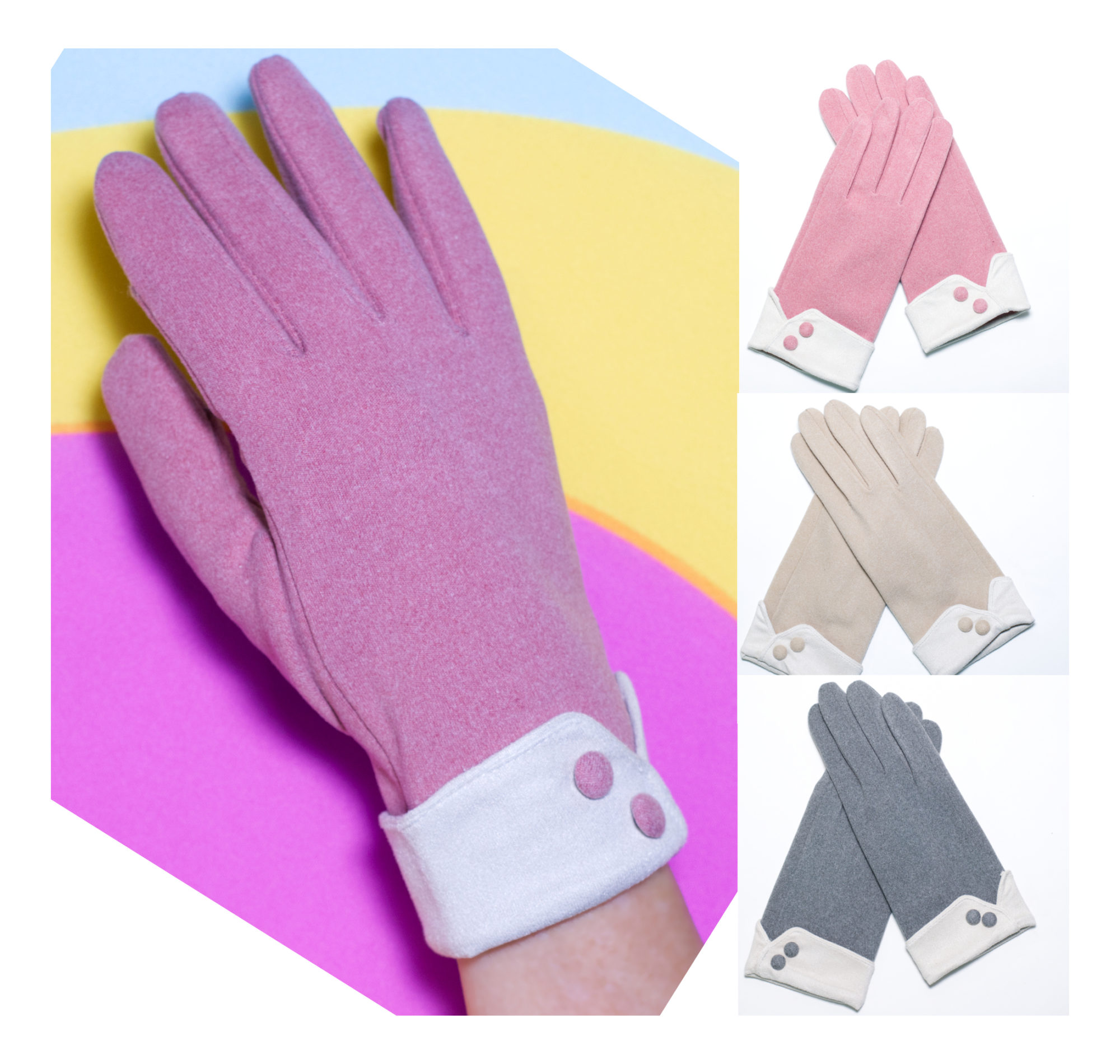 Retro Mid-Century Cuffed Gloves