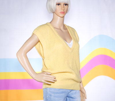 Vintage 1980s Yellow Sweater Vest