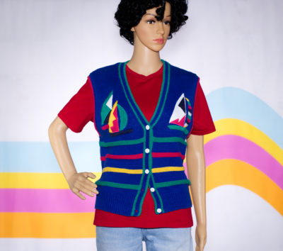 Vintage 1980s Sailboat Sweater Vest