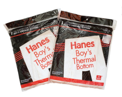Vintage 1990s Hanes Thermal Bottoms Deadstock | Large Boy's 14-16 Waffle Knit