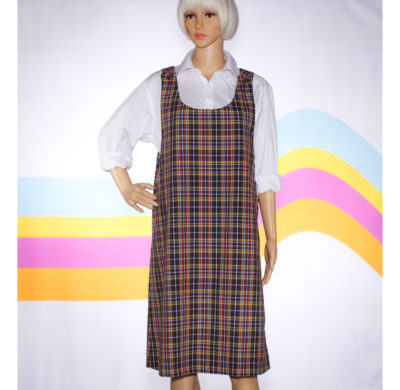 Vintage 1960s Plaid Jumper Dress