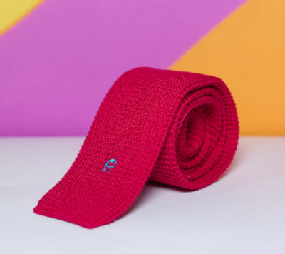 Vintage 1980s Etienne Aigner Red Knit Necktie