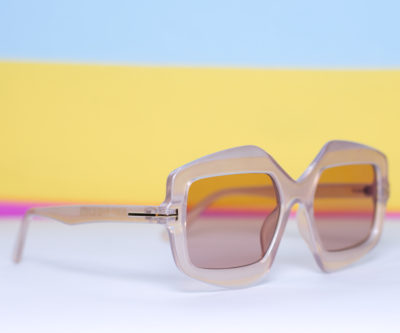 Retro Oversized Champagne Angular Sunglasses