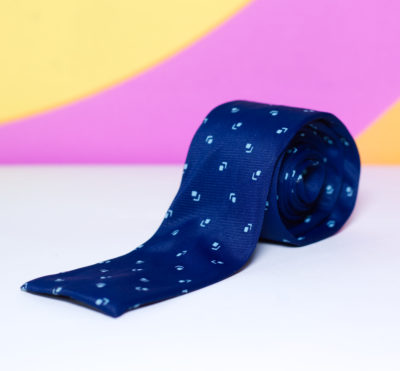 Vintage 1960s Blue Flat Skinny Necktie