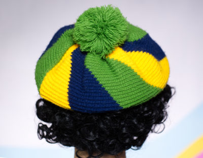 Vintage 1960s Knit Pom Pom Beret Hat