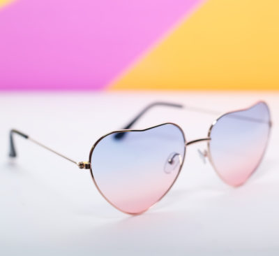 Sunrise Fade Heart Sunglasses Wire Rim